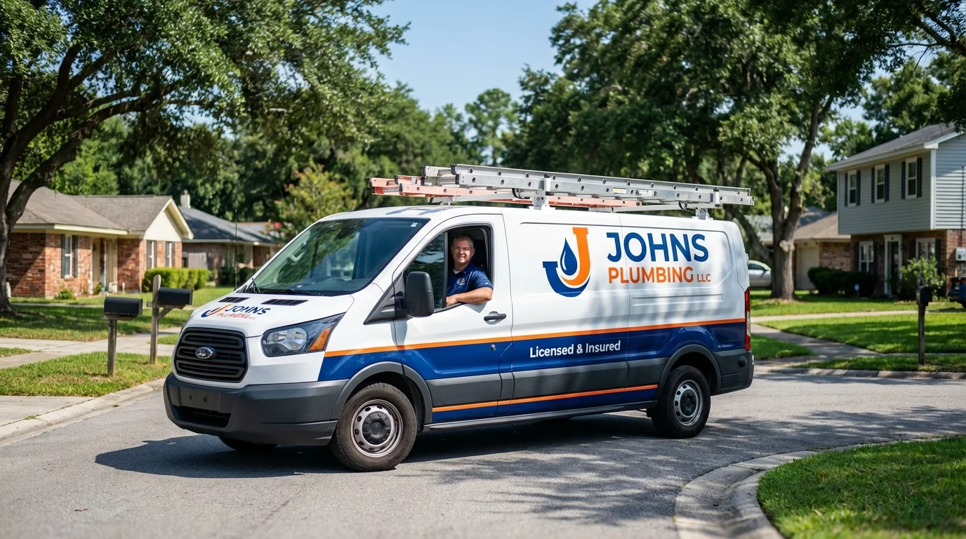 Johns Plumbing LLC service van in Walters, OK